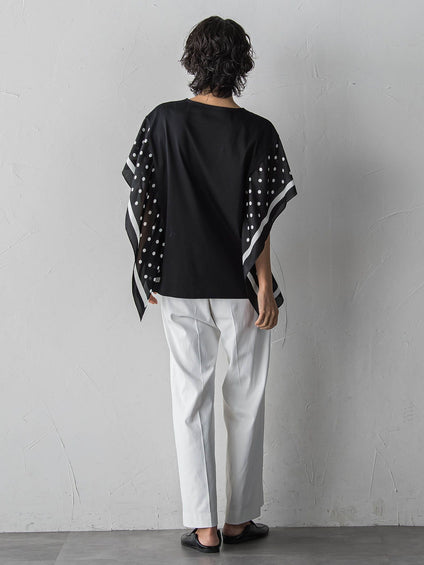 ドットスカーフ切り替えカットソー