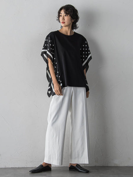 ドットスカーフ切り替えカットソー