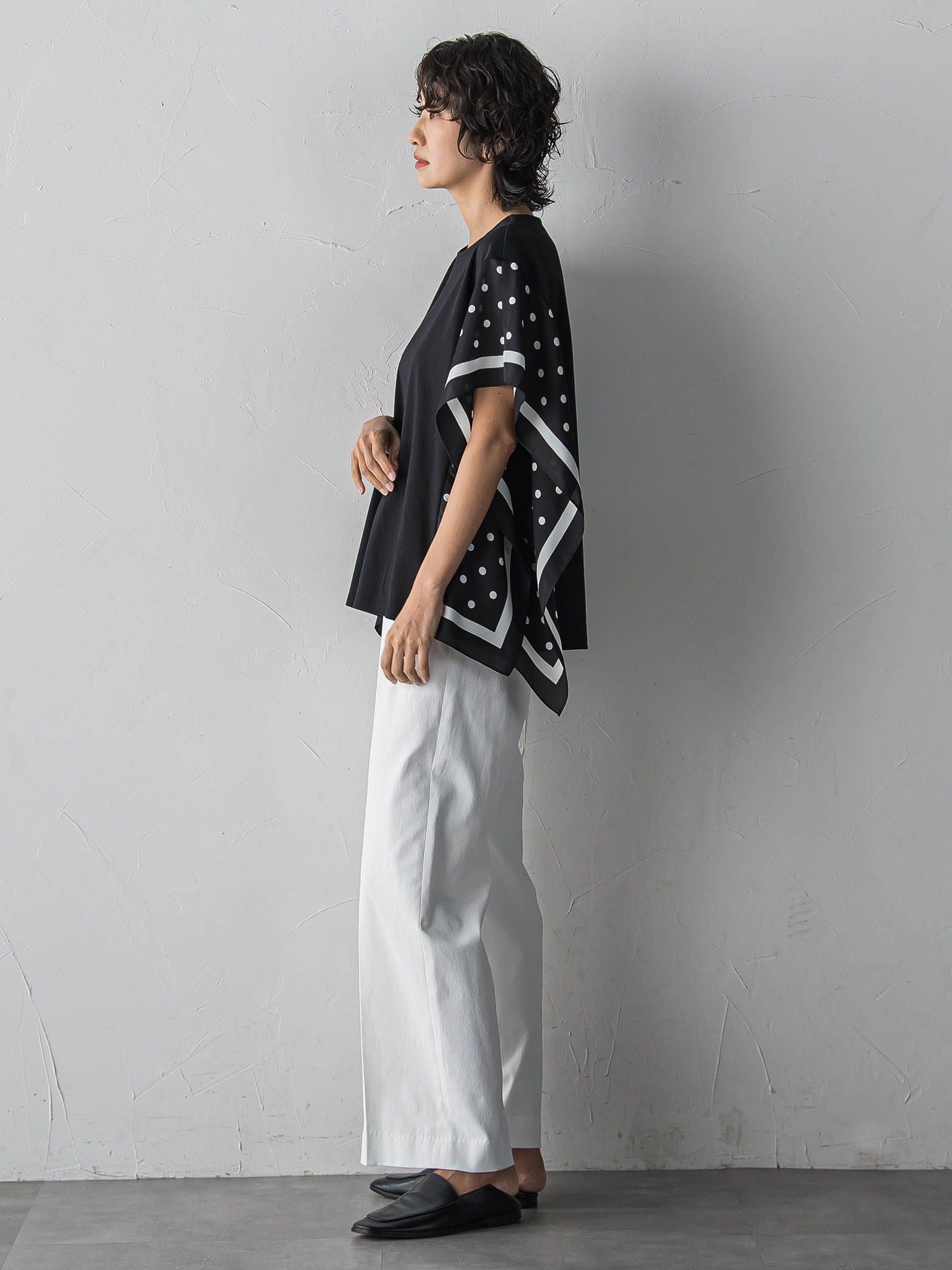 ドットスカーフ切り替えカットソー