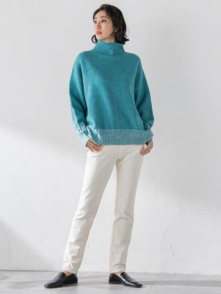 【WEB限定】”ふんわり配色の”もっちりハイネックニット