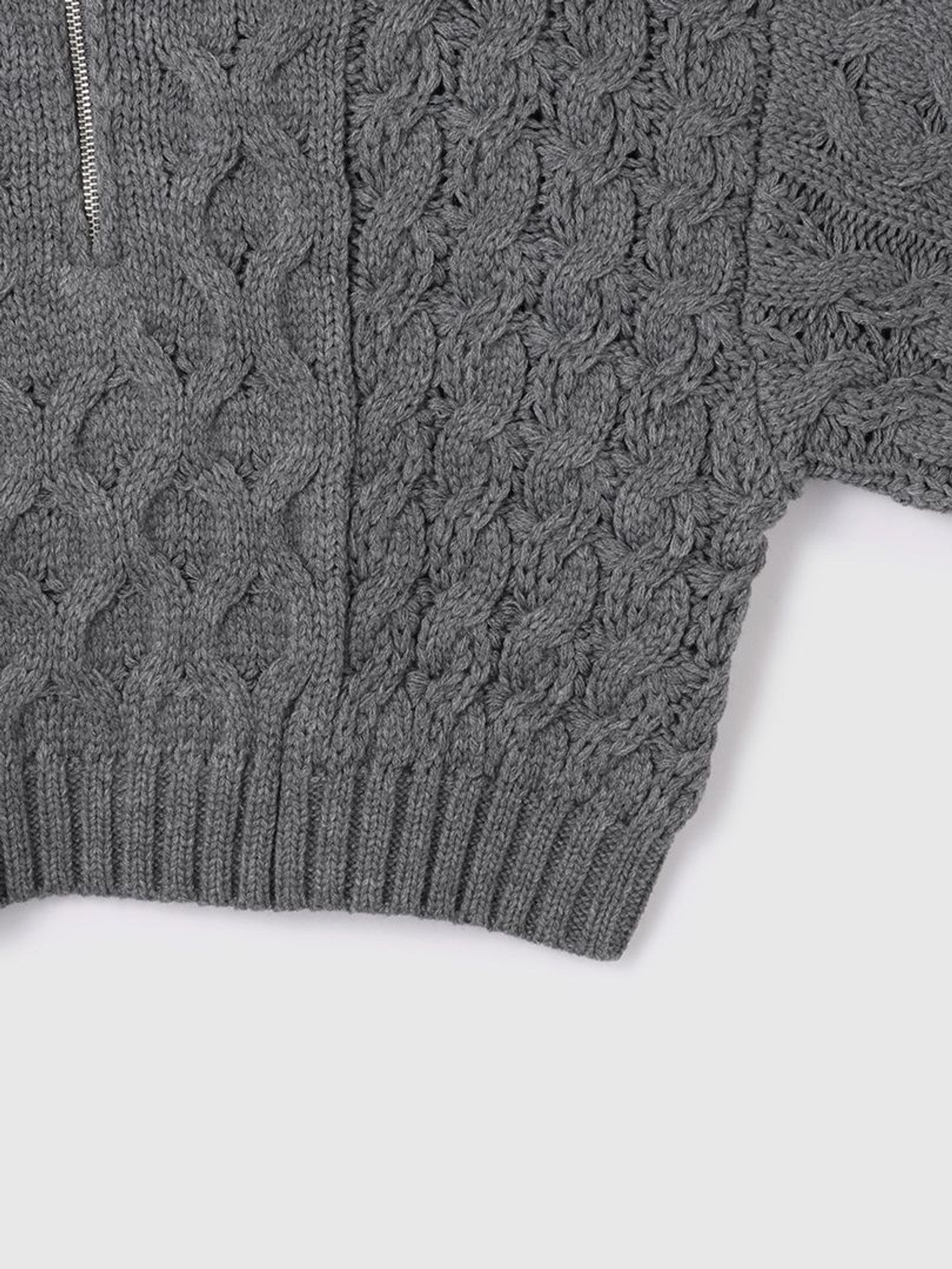 バルキーケーブルハーフジップニット≪手洗い可能≫