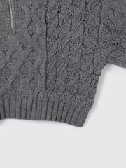 バルキーケーブルハーフジップニット≪手洗い可能≫