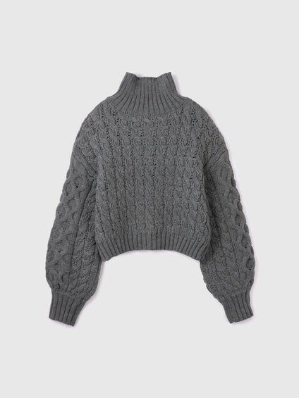 バルキーケーブルハーフジップニット≪手洗い可能≫