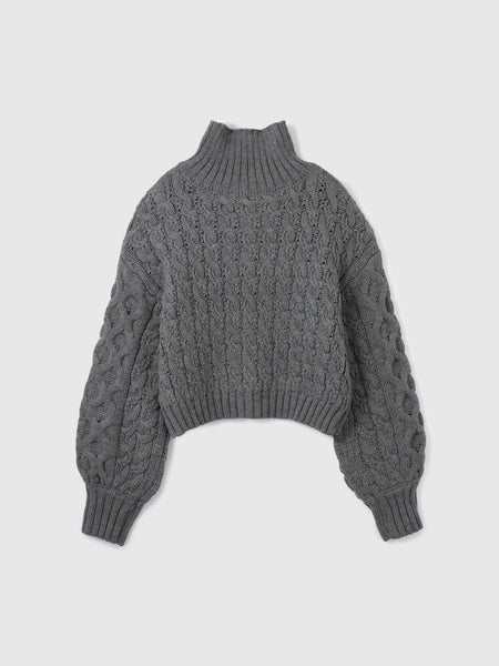 バルキーケーブルハーフジップニット≪手洗い可能≫