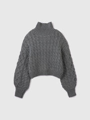 バルキーケーブルハーフジップニット≪手洗い可能≫
