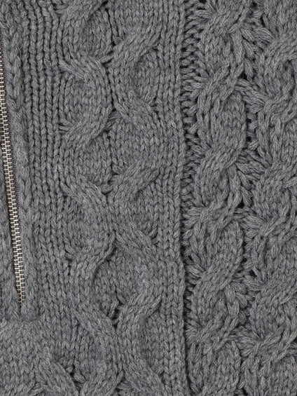 バルキーケーブルハーフジップニット≪手洗い可能≫