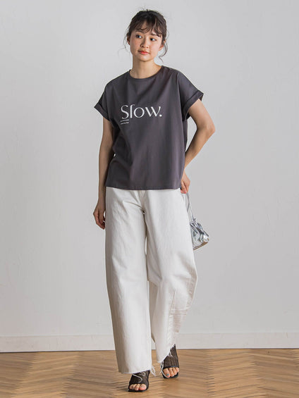ドライタッチコットンロゴTシャツ≪洗濯機で洗える≫