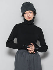 リブタートルニットプルオーバー≪手洗い可能≫