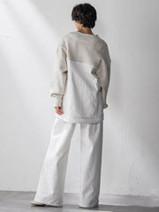 デニムドッキングニットカーディガン≪洗濯機で洗える≫