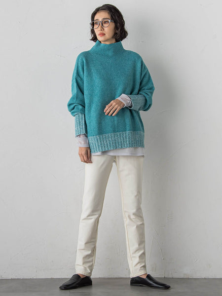 【WEB限定】”ふんわり配色の”もっちりハイネックニット