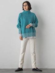 【WEB限定】”ふんわり配色の”もっちりハイネックニット