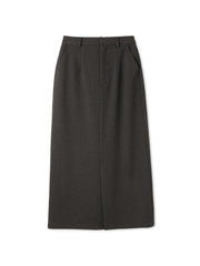 ウールライクストレッチIラインスカート≪手洗い可能≫