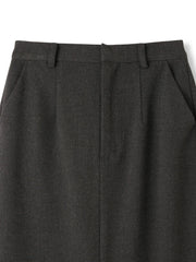 ウールライクストレッチIラインスカート≪手洗い可能≫