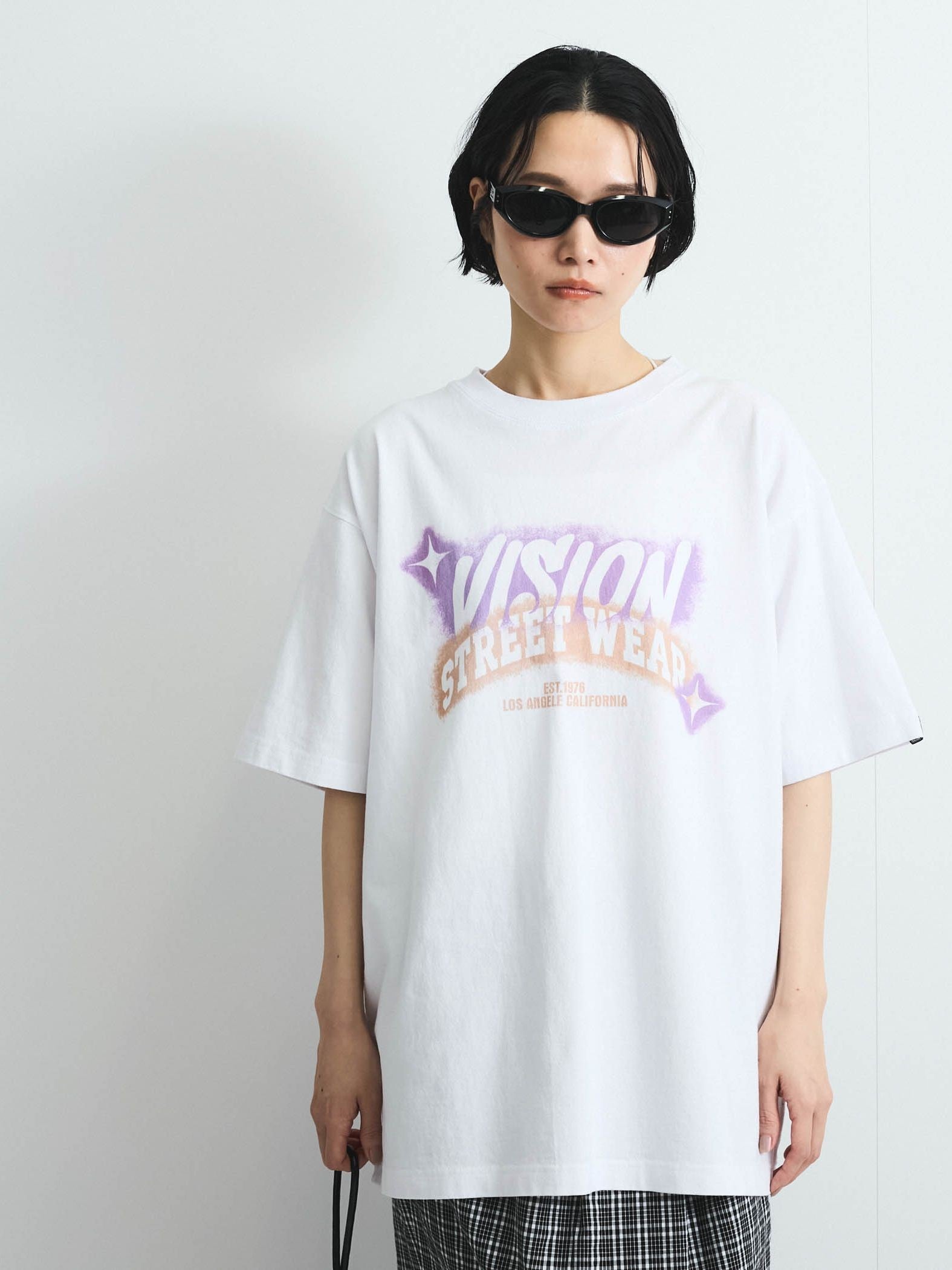 【VISION STREET WEAR】スプレープリントTシャツ≪洗濯機で洗える≫
