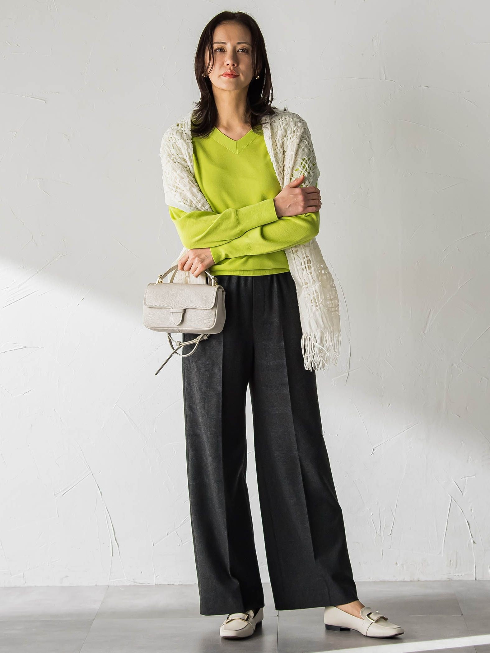 両面起毛ドロストワイドパンツ