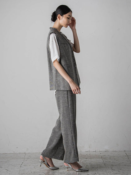 ノンウールツィードパンツ≪洗濯機で洗える/セットアップ対応≫