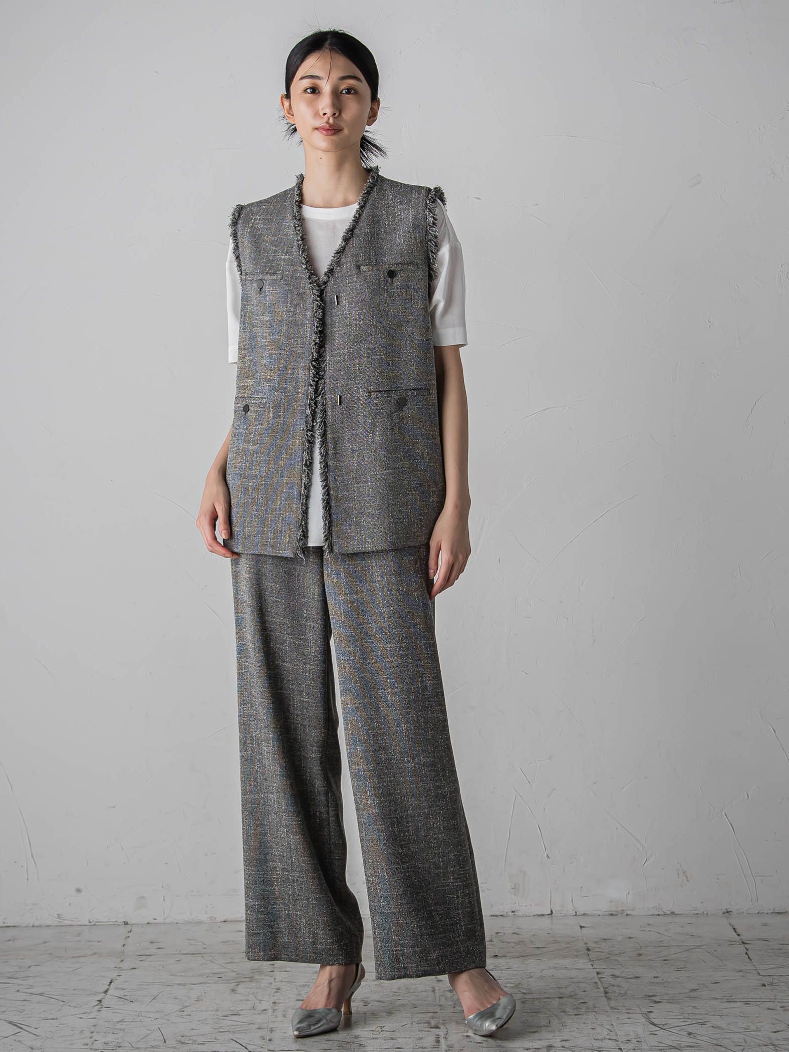 ノンウールツィードパンツ≪洗濯機で洗える/セットアップ対応≫