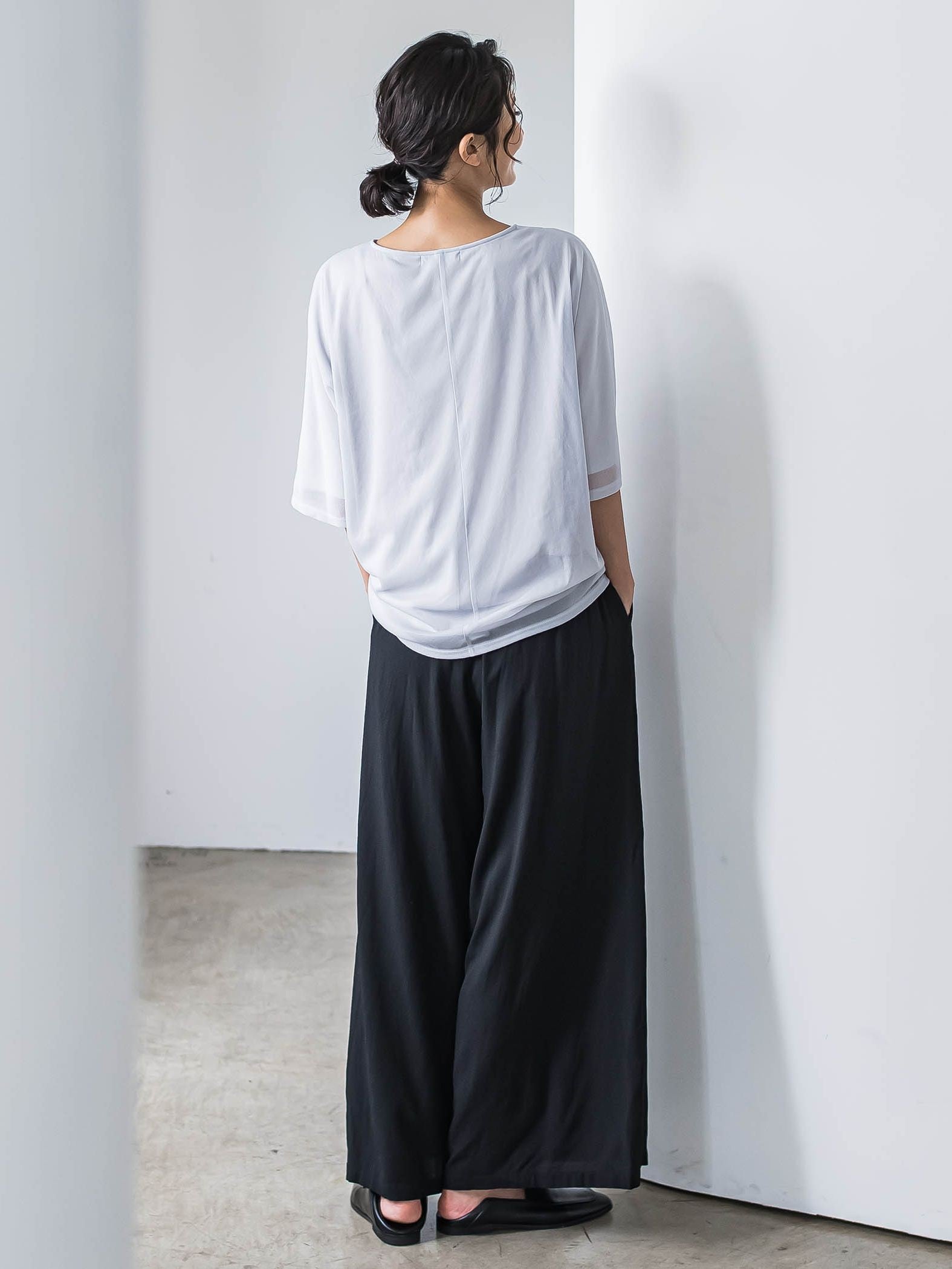トリコットシフォンカットソー≪洗濯機で洗える≫