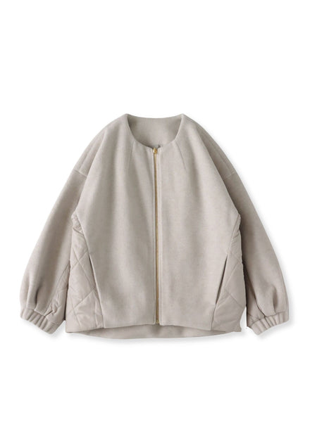 【biyori】キルティングノーカラーブルゾン