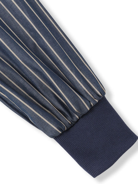 ストライプスリーブハーフジッププルオーバー≪手洗い可能≫