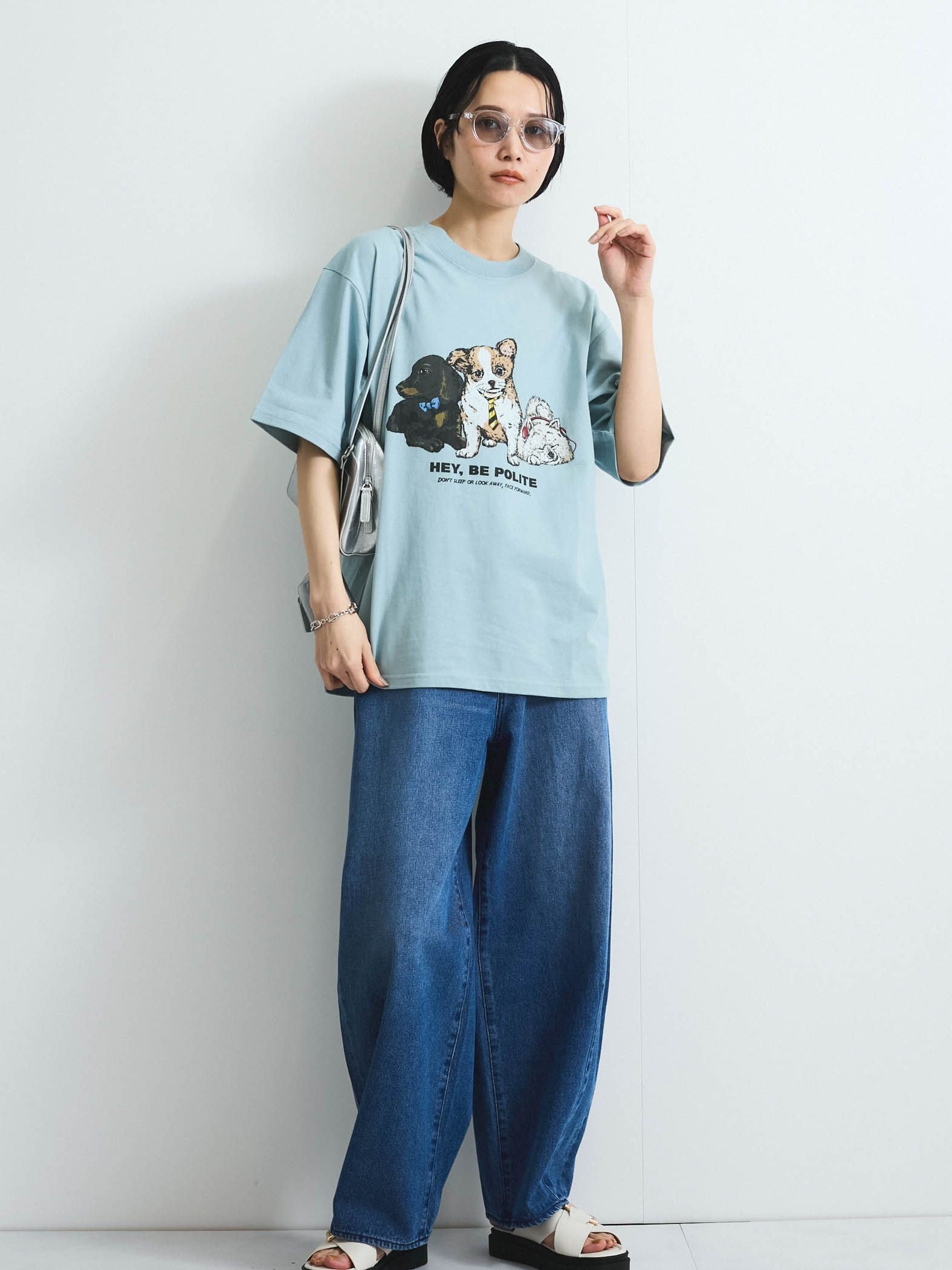 【POWER OF THE PEOPLE】イヌネコプリントTシャツ≪洗濯機で洗える≫