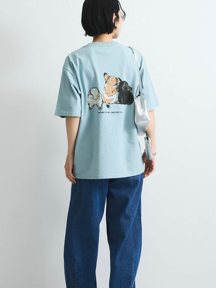 【POWER OF THE PEOPLE】イヌネコプリントTシャツ≪洗濯機で洗える≫