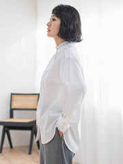 【大きいサイズ】ネックフリルブラウス