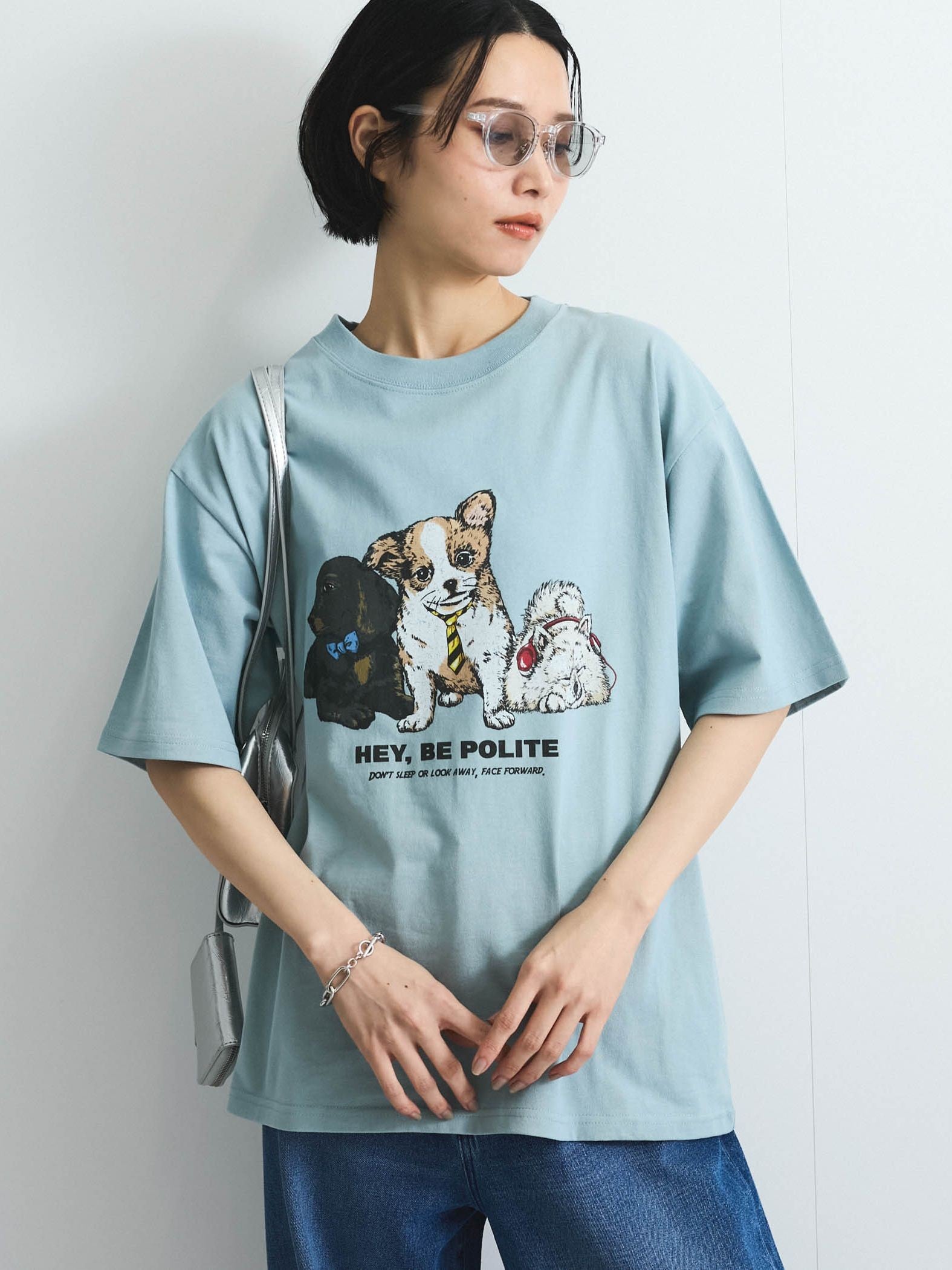 【POWER OF THE PEOPLE】イヌネコプリントTシャツ≪洗濯機で洗える≫