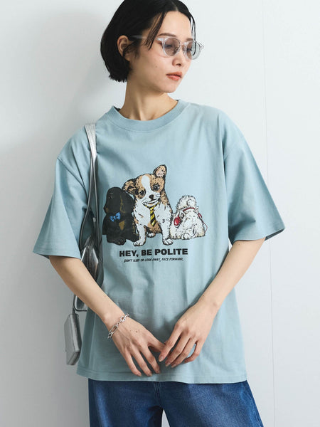 【POWER OF THE PEOPLE】イヌネコプリントTシャツ≪洗濯機で洗える≫