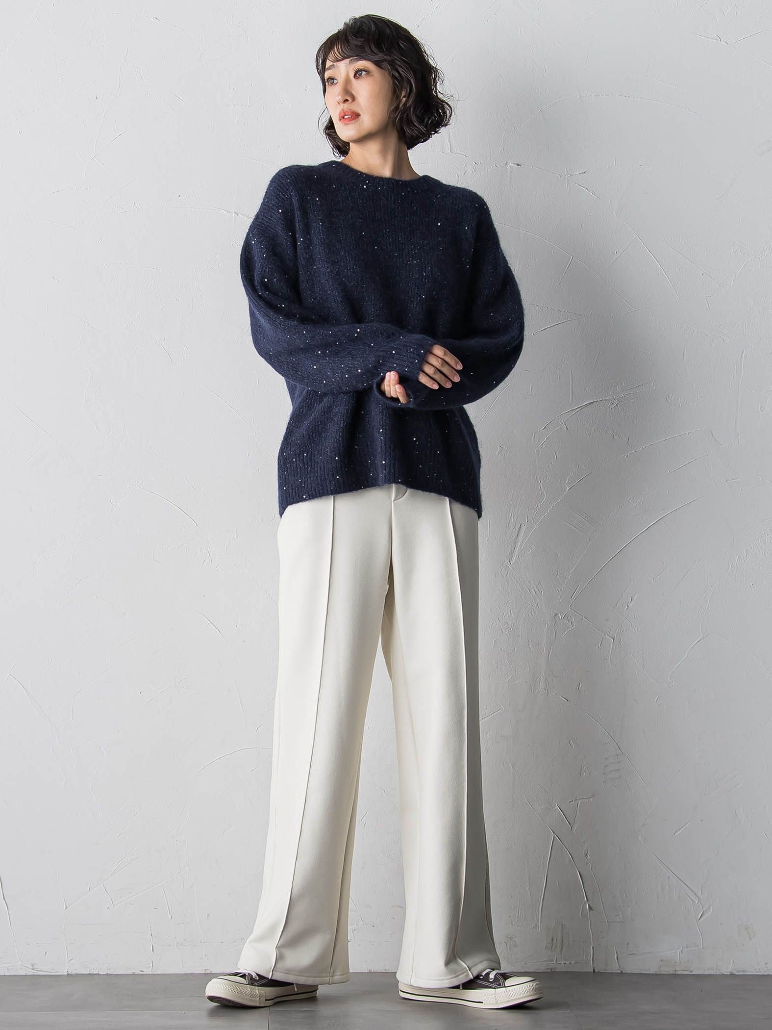 モヘヤスパンコールニット