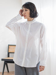 ネックフリルブラウス