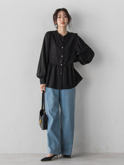 2WAYシアーペプラムシャツ