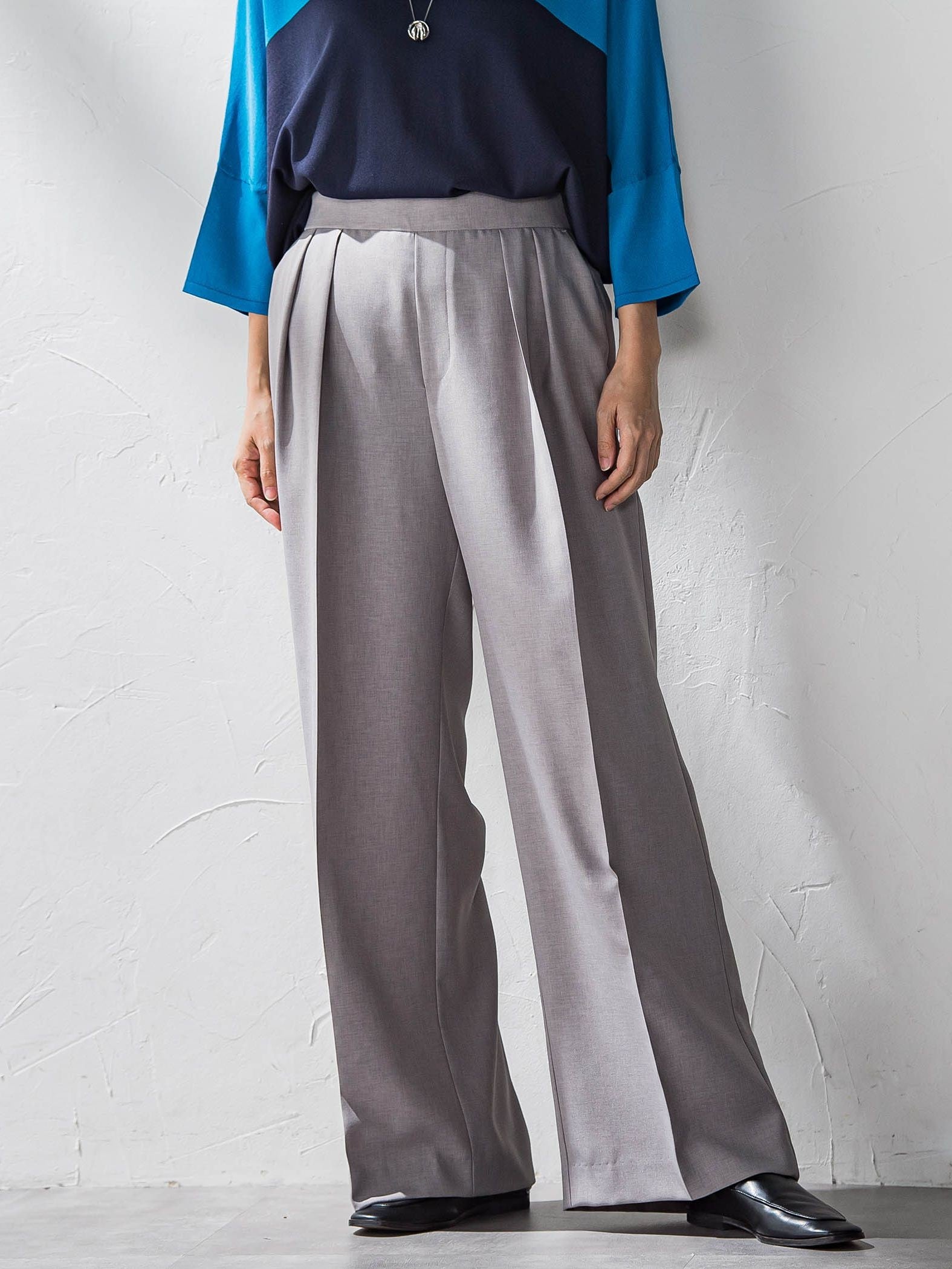 【WEB限定】タックワイドパンツ≪洗濯機で洗える≫