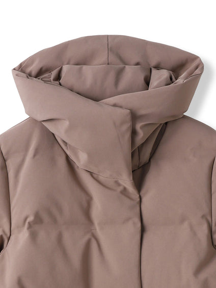 袖口リブシームレスダウンジャケット