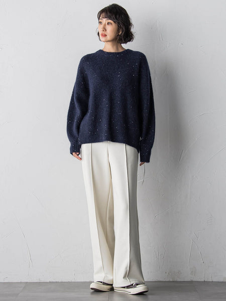 【WEB限定/大きいサイズ】”まるで毛布”とろける裏起毛ワイドパンツ