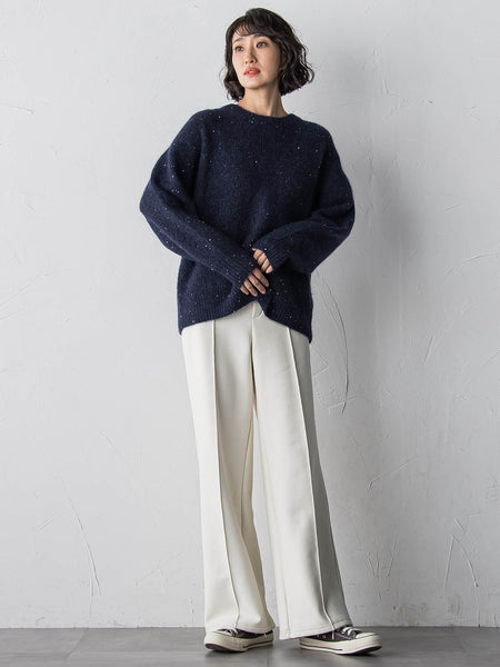 【WEB限定/大きいサイズ】”まるで毛布”とろける裏起毛ワイドパンツ