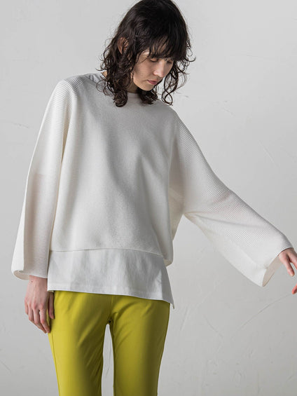 【WEB&一部店舗限定】ワイドスリーブクロップドニットプルオーバー≪手洗い可能≫