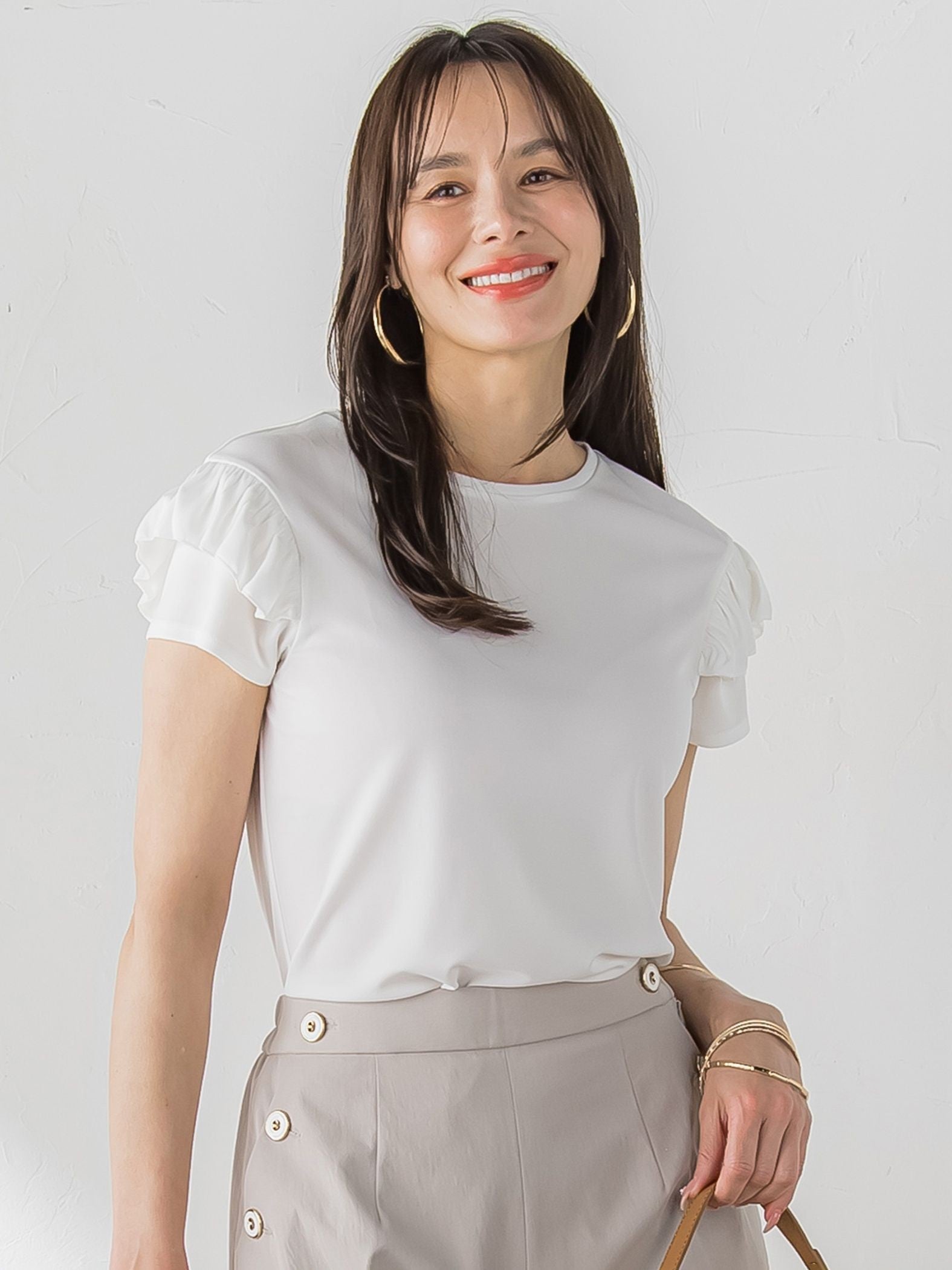【WEB限定】ショルダーフリルカットソー