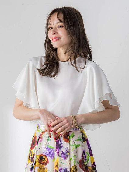 ラッフルスリーブブラウス