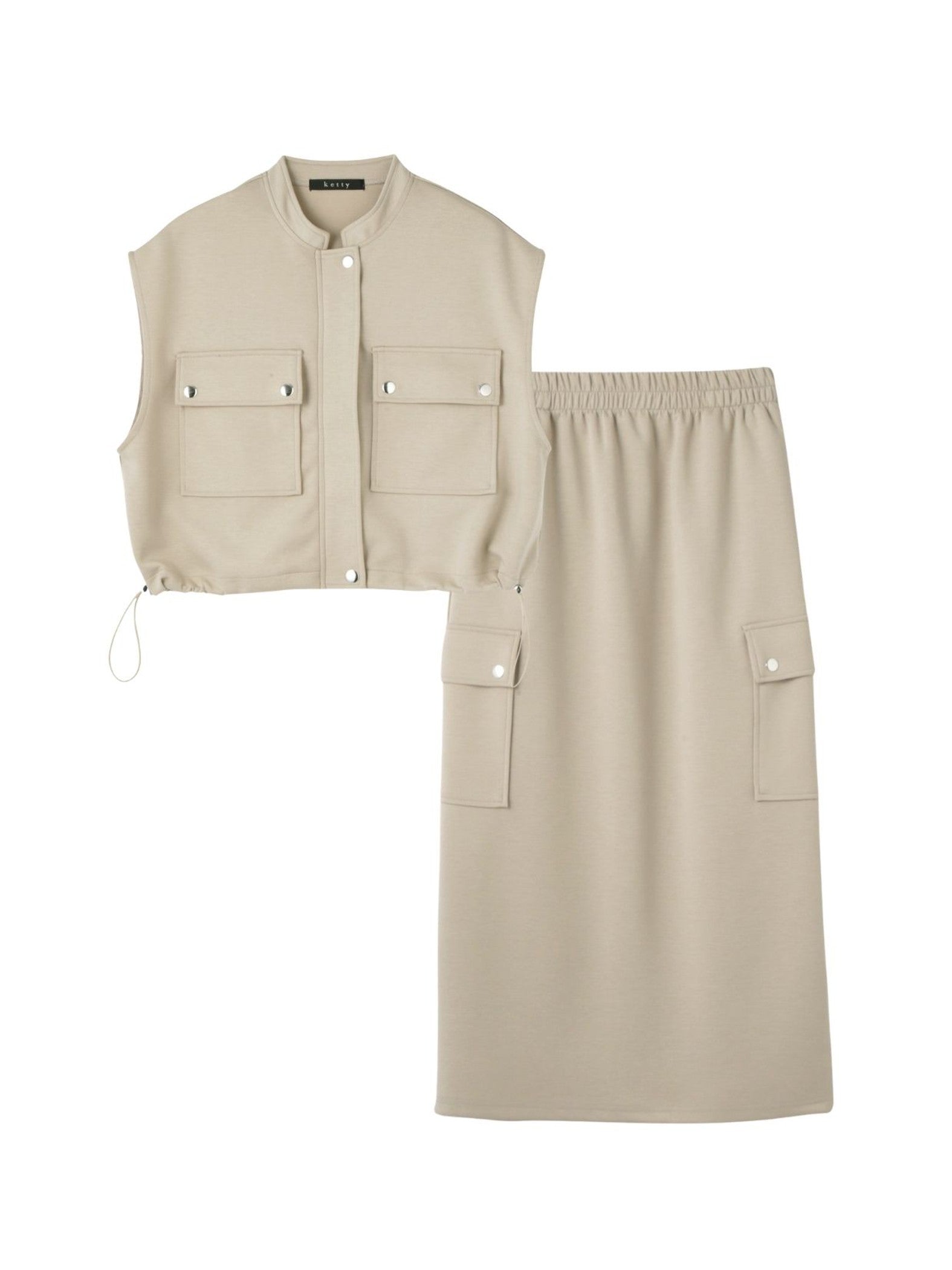 【SET】ダンボールニットベスト×スカート2ピース