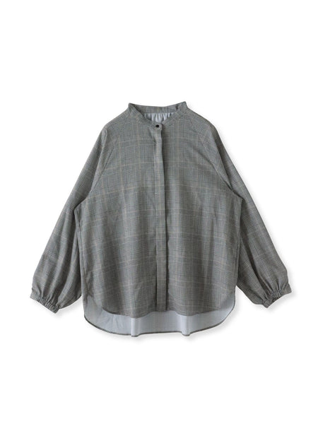 【大きいサイズ】ジョーゼットチェックブラウス≪洗濯機で洗える≫