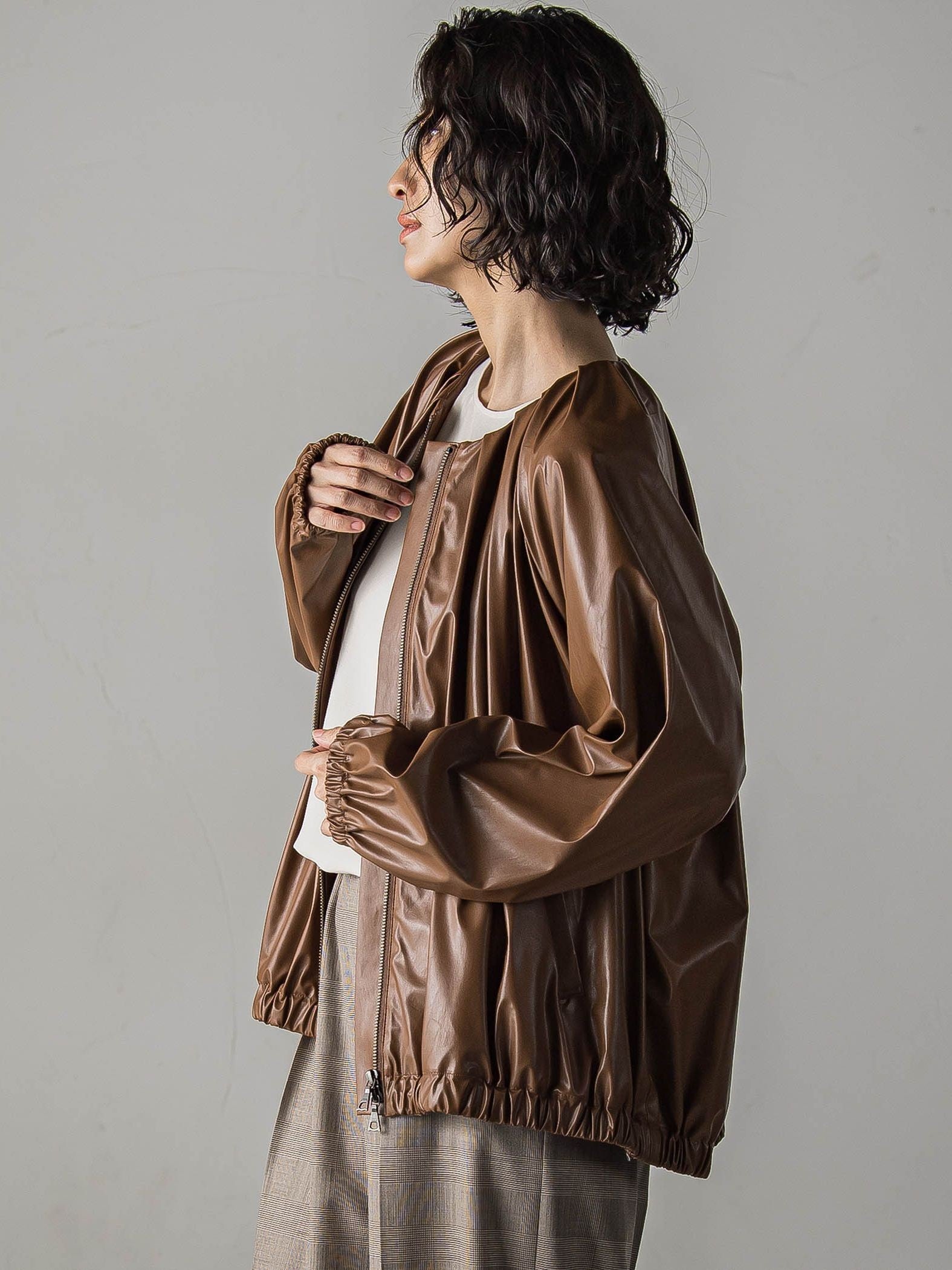 フェイクレザーブルゾン≪手洗い可能≫