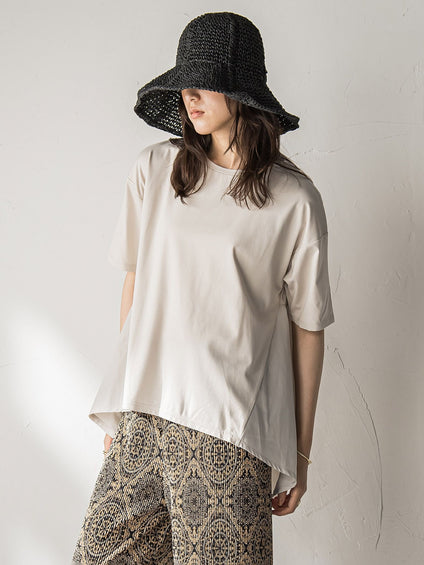 【WEB限定】前後ドッキングフレアTシャツ≪接触冷感/洗濯機で洗える≫