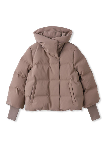 袖口リブシームレスダウンジャケット