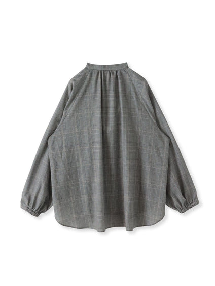 【大きいサイズ】ジョーゼットチェックブラウス≪洗濯機で洗える≫