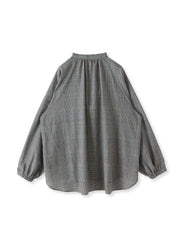 【大きいサイズ】ジョーゼットチェックブラウス≪洗濯機で洗える≫