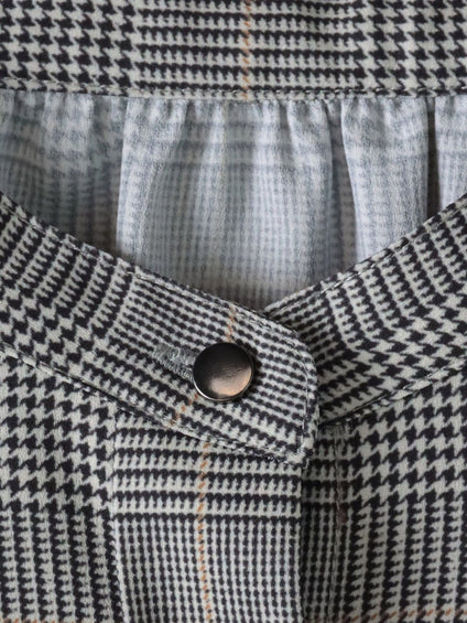 【大きいサイズ】ジョーゼットチェックブラウス≪洗濯機で洗える≫