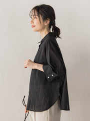 【WEB限定】T/Cストライプブラウス