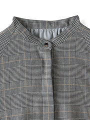 【大きいサイズ】ジョーゼットチェックブラウス≪洗濯機で洗える≫