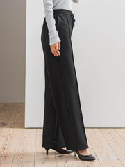 【WEB限定/新色追加】”楽暖”裏起毛ワイドパンツ≪洗濯機で洗える≫